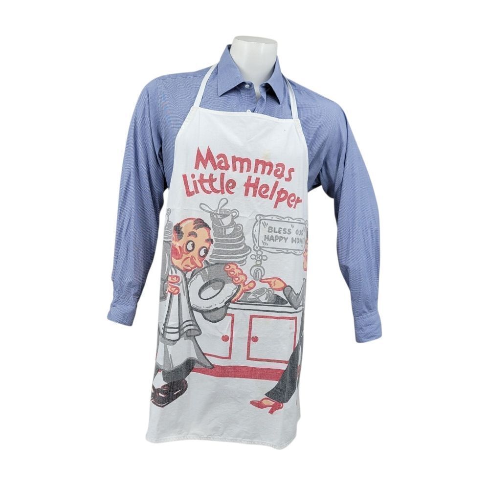 Vintage Mamma's Little Helper Kitchen Hostess Apron Kitchy Unique